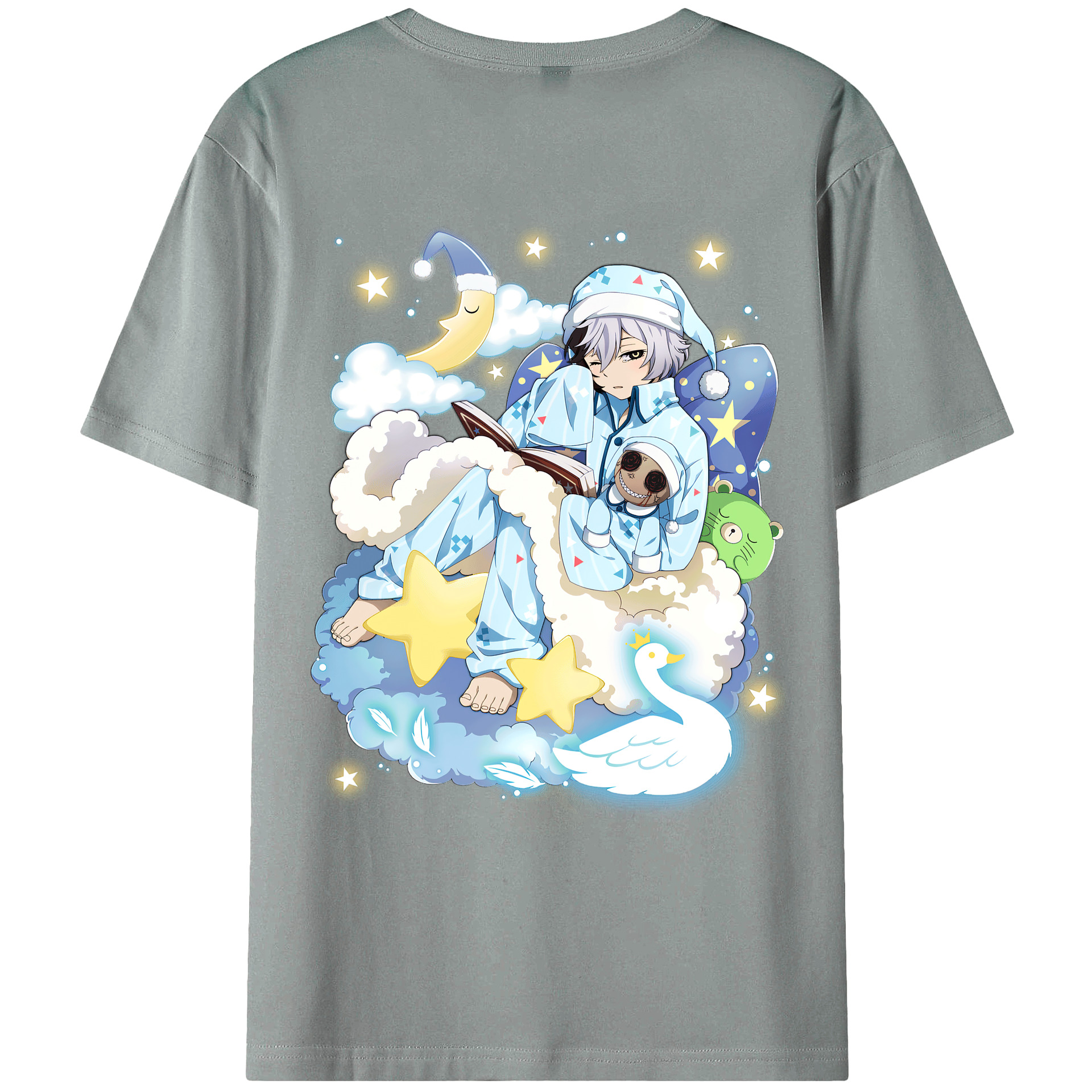 （画像用） 文豪ストレイドッグス Bungo Stray Dogs 綿100％ メンズ半袖Tシャツ（バックプリント） 通気性